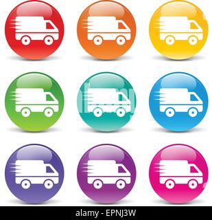 collection of icons of different colors for delivery Stock Vector