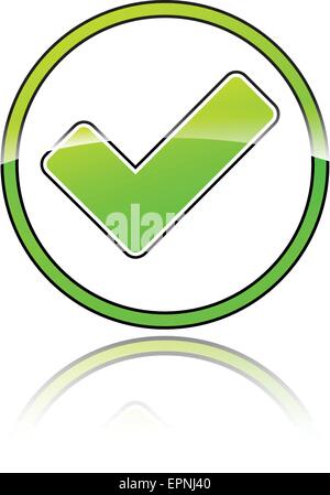 illustration of circle green check mark icon Stock Vector