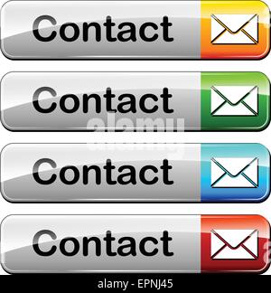illustration of contact colorful design buttons set Stock Vector