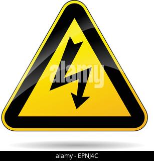 illustration of yellow triangle sign for electricity Stock Vector