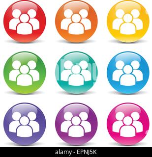 collection of icons of different colors for peoples Stock Vector