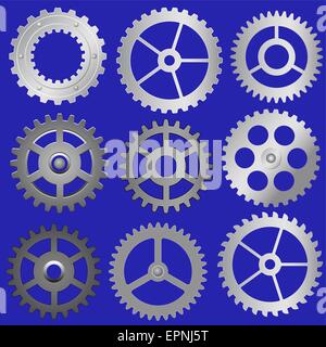 Vector illustration of the various gears Stock Vector