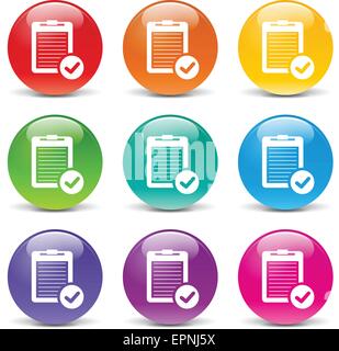 collection of icons of different colors for report Stock Vector