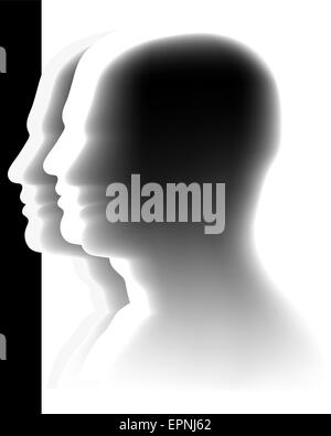 Abstract image - various heads - anonymous crowd - vector Stock Vector