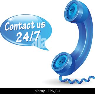 illustration of 24 hours service phone design icon Stock Vector