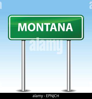 illustration of montana green metal road sign Stock Vector