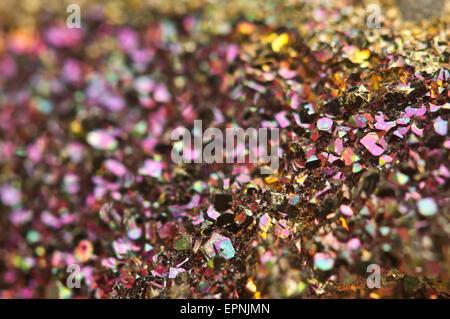 Marcasite It has the chemical formula (FeS2) iron sulphide with orthorhombic crystal structure. Macro. Beautiful fantastic backg Stock Photo