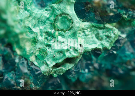 Chrysocolla is a hydrated copper cyclosilicate It has the chemical formula (Cu,Al)2H2Si2O5(OH)4nH2O.Cyan (blue-green) crystal. M Stock Photo