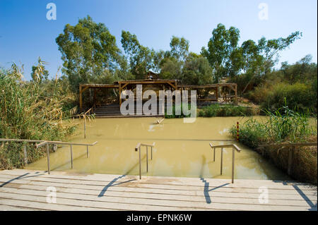 Baptismal site Qasr el Yahud on the Jordan river near Yericho is according to the bible the place where Jesus Christ is being ba Stock Photo