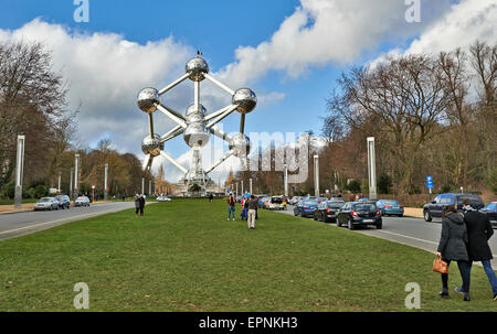 The Atomium is a famous place in Brussels, originally built for Expo '58, the 1958 Brussels Stock Photo