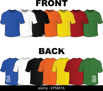 illustration of colorful set of tee shirts Stock Vector