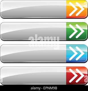 illustration of four colorful rectangular web buttons Stock Vector
