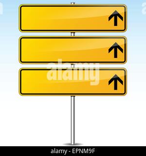 illustration of yellow blank road sign background Stock Vector