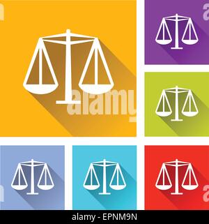 illustration of flat design set icons for equality Stock Vector