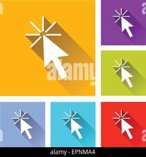 illustration of flat design set icons for cursor Stock Vector