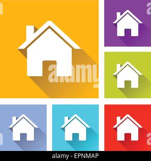 illustration of flat design set icons for home Stock Vector