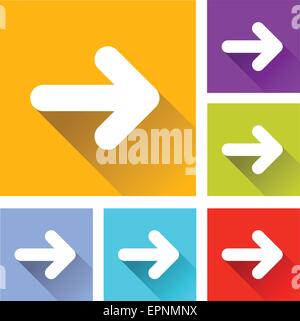 illustration of flat design set icons for arrow Stock Vector