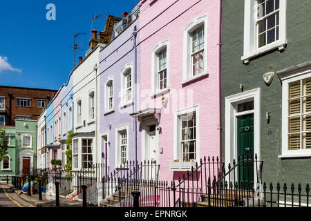 Colourful Houses off The King's Road, Chelsea, London, England Stock Photo