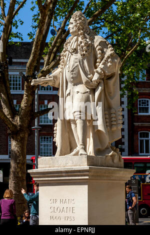 Statue of Sir Hans Sloane, Duke of York's Square, London, England Stock Photo