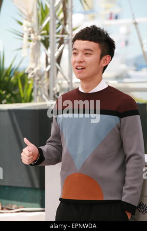 Cannes, France. 20th May, 2015. Actor Dong Zijang at the Mountains May Depart film photo call at the 68th Cannes Film Festival Tuesday May 20th 2015, Cannes, France. Credit:  Doreen Kennedy/Alamy Live News Stock Photo