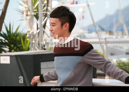 Cannes, France. 20th May, 2015. Actor Dong Zijang at the Mountains May Depart film photo call at the 68th Cannes Film Festival Tuesday May 20th 2015, Cannes, France. Credit:  Doreen Kennedy/Alamy Live News Stock Photo