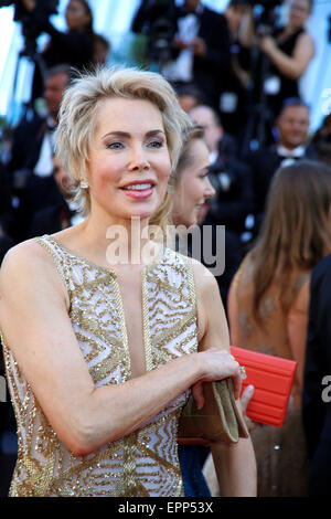 Cannes, France. 20th May, 2015. Gabriele, former Inaara Begum Aga Khan, born Homey, later Thyssen, divorced Princess zu Leiningen, arrives for the screening of 'Youth' during the 68th annual Cannes Film Festival, in Cannes, France, 20 May 2015. The movie is presented in the Official Competition of the festival which runs from 13 to 24 May. Photo: Hubert Boesl/dpa - NO WIRE SERVICE -/dpa/Alamy Live News Stock Photo