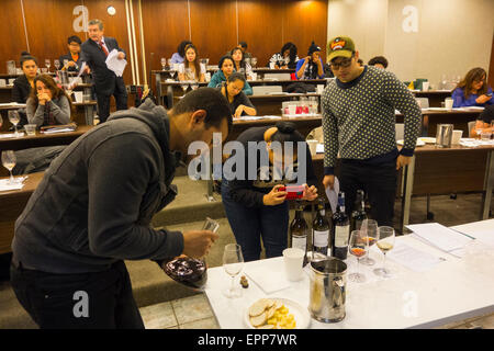 wine tasting class at City Tech Brooklyn New York City Stock Photo