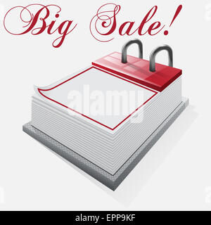 Calendar  Big Sale on a white background Stock Photo