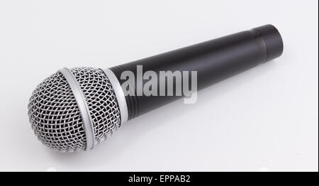 dynamic microphone photographed by a close up on a white background Stock Photo