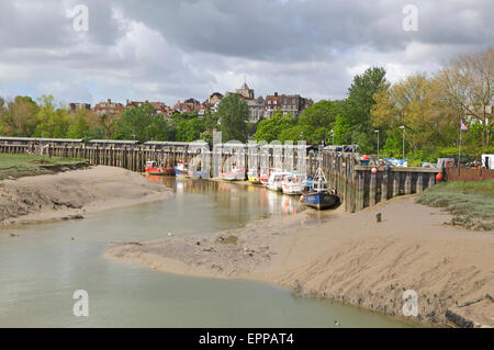 Fishing boats moored at Rye on the River Rother, East Sussex, England, UK Stock Photo