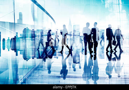 Abstract Image of Business People's Busy Life Stock Photo