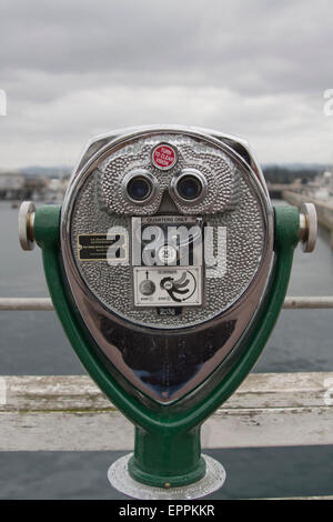 Coin operated tower viewer at Fisherman's Wharf in Monterey, California. Stock Photo