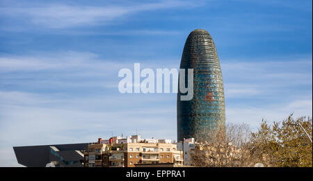 Torre Agbar and Technological District in Barcelona, Spain Stock Photo