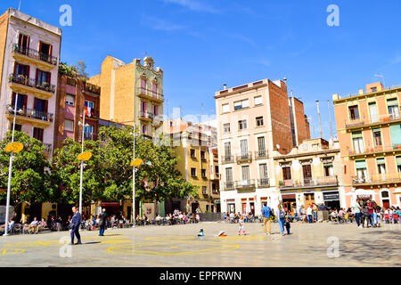 Plaça del Sol. Gracia quarter. Barcelona, Catalonia, Spain Stock Photo ...