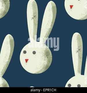 Watercolor bunny vector seamless pattern. Seamless stylish pattern with rabbits. Vector illustration. Perfect for invitations, p Stock Vector