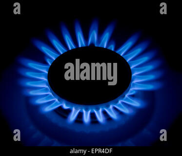 Flames of gas stove. Stock Photo