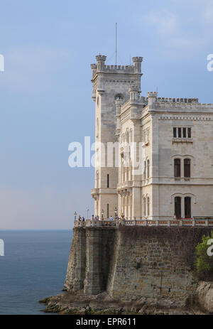 Castello di Miramare (Miramare castle) was built in 1855-60 for Archduke Maximilian of Austria, later briefly emperor of Mexico. Stock Photo