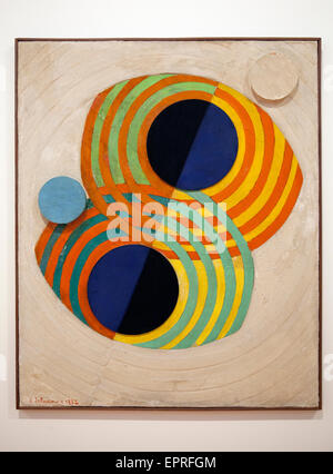 'Relief Rhythms' by Robert Delaunay at Museu Berardo Interior Rooms in Lisbon - Portugal Stock Photo