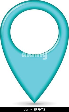 illustration of blue blank map pin icon Stock Vector