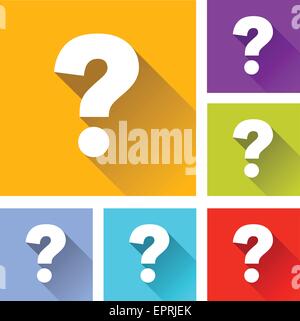 illustration of flat design set icons for questions Stock Vector