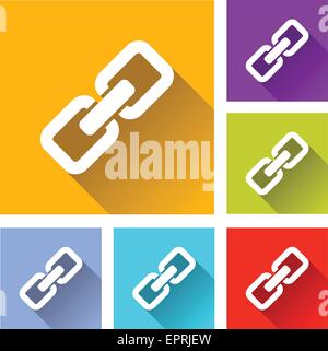illustration of flat design set icons for link Stock Vector