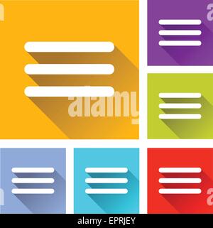 illustration of flat design set icons for website menu Stock Vector