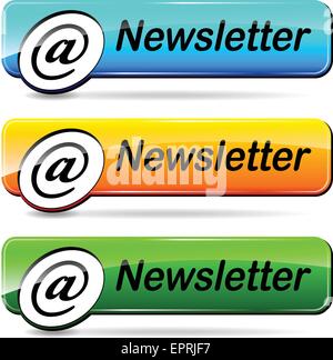 illustration of newsletter web buttons design set Stock Vector