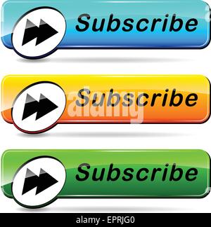 illustration of subscribe web buttons design set Stock Vector
