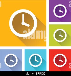 illustration of flat design set icons for time Stock Vector