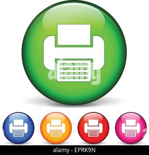 vector illustration of circle icons for printer Stock Vector