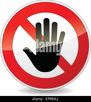 illustration of no entry sign on white background Stock Vector