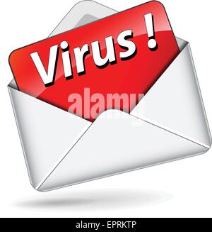 illustration of mail envelope icon for virus Stock Vector