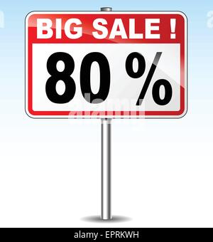 illustration of eighty percent sale road sign Stock Vector