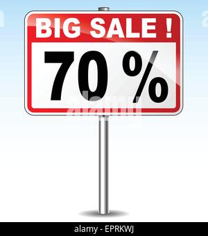 illustration of seventy percent sale road sign Stock Vector